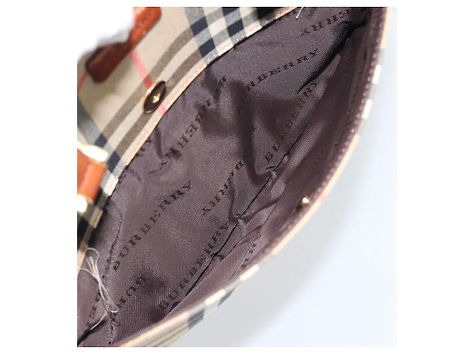 BURBERRY Nova Check Handtasche Canvas Beige Goldton Auth 192718 - Ansicht 21