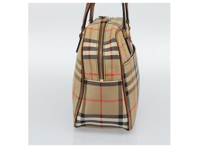 BURBERRY Nova Check Handtasche Canvas Beige Goldton Auth 192718 - Ansicht 3
