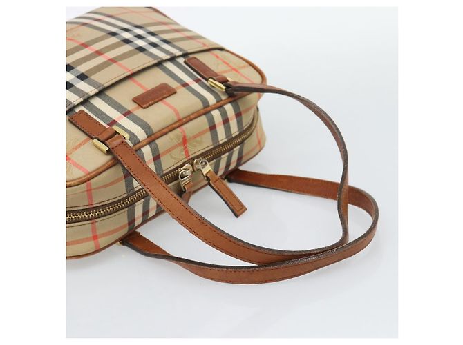 BURBERRY Nova Check Handtasche Canvas Beige Goldton Auth 192718 - Ansicht 7