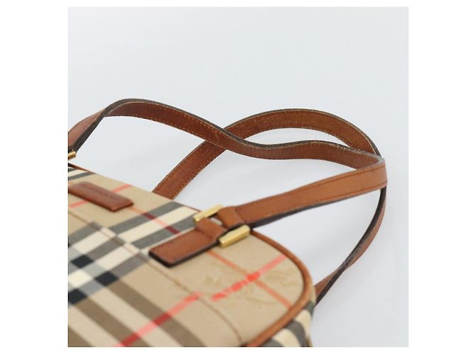 BURBERRY Nova Check Handtasche Canvas Beige Goldton Auth 192718 - Ansicht 8
