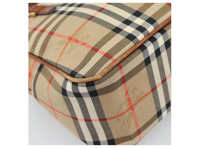 BURBERRY Nova Check Handtasche Canvas Beige Goldton Auth 192718 - Ansicht 9