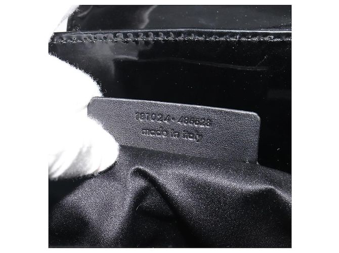 Borsa SAINT LAURENT in pelle vernice nera e oro Auth 193027A Nero D'oro - vista 10