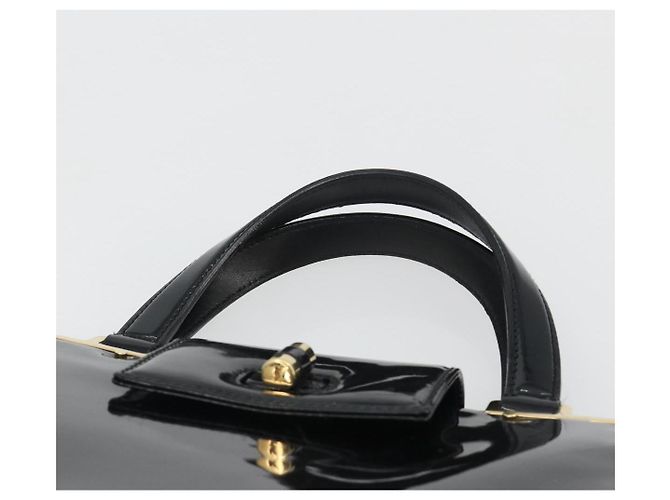 Borsa SAINT LAURENT in pelle vernice nera e oro Auth 193027A Nero D'oro - vista 14