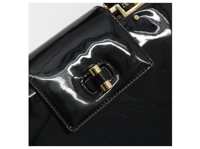 Borsa SAINT LAURENT in pelle vernice nera e oro Auth 193027A Nero D'oro - vista 18