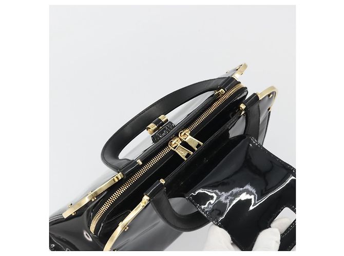 Borsa SAINT LAURENT in pelle vernice nera e oro Auth 193027A Nero D'oro - vista 19
