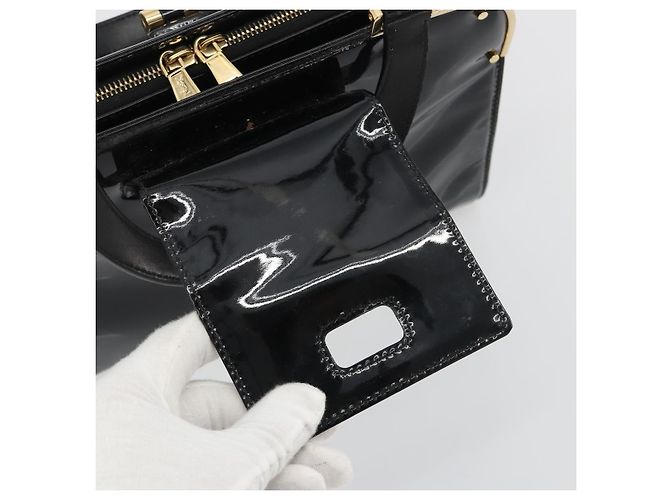 Borsa SAINT LAURENT in pelle vernice nera e oro Auth 193027A Nero D'oro - vista 20
