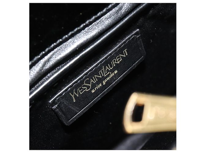 Borsa SAINT LAURENT in pelle vernice nera e oro Auth 193027A Nero D'oro - vista 21