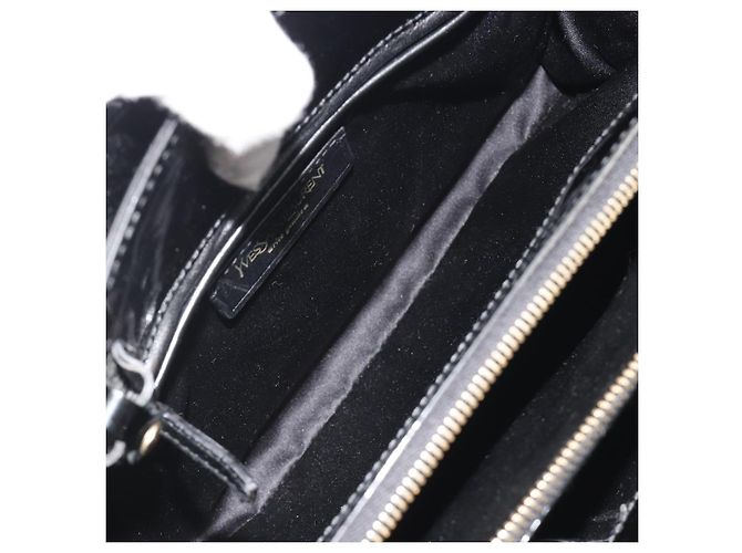Borsa SAINT LAURENT in pelle vernice nera e oro Auth 193027A Nero D'oro - vista 24