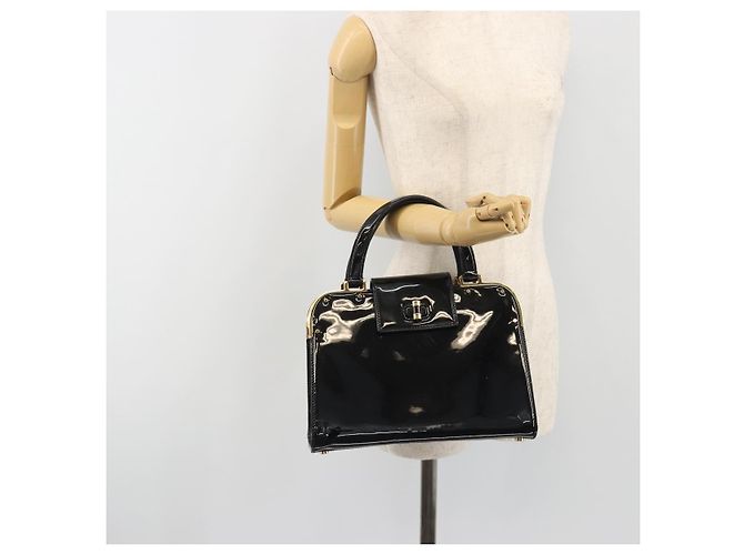 Borsa SAINT LAURENT in pelle vernice nera e oro Auth 193027A Nero D'oro - vista 28