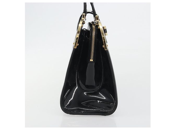 Borsa SAINT LAURENT in pelle vernice nera e oro Auth 193027A Nero D'oro - vista 4