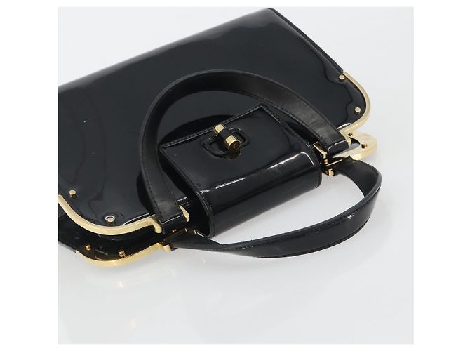 Borsa SAINT LAURENT in pelle vernice nera e oro Auth 193027A Nero D'oro - vista 6