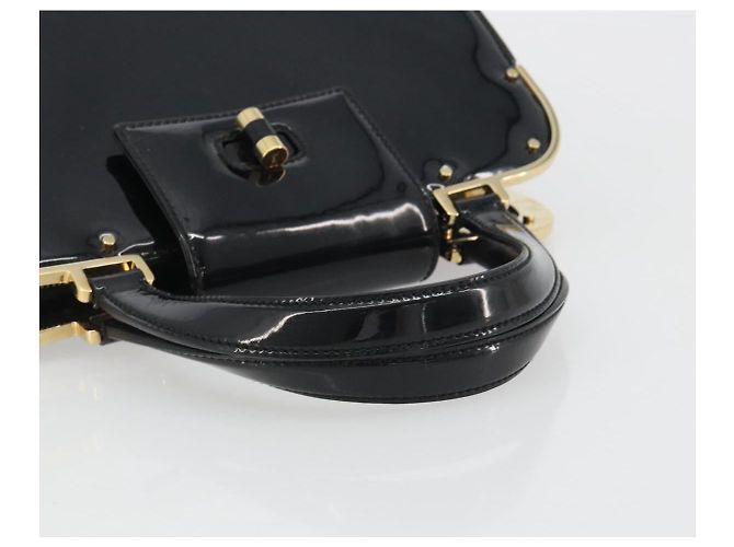 Borsa SAINT LAURENT in pelle vernice nera e oro Auth 193027A Nero D'oro - vista 7