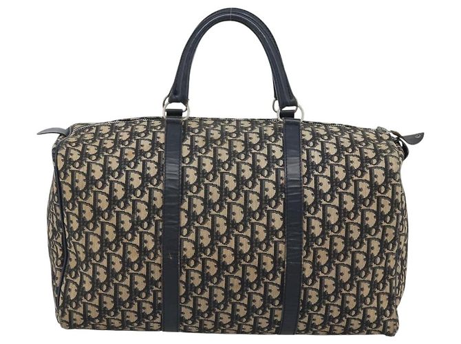 Christian Dior Trotter Canvas Boston Bag Navy Silver Auth BA14375 Silber Marineblau - Ansicht 2