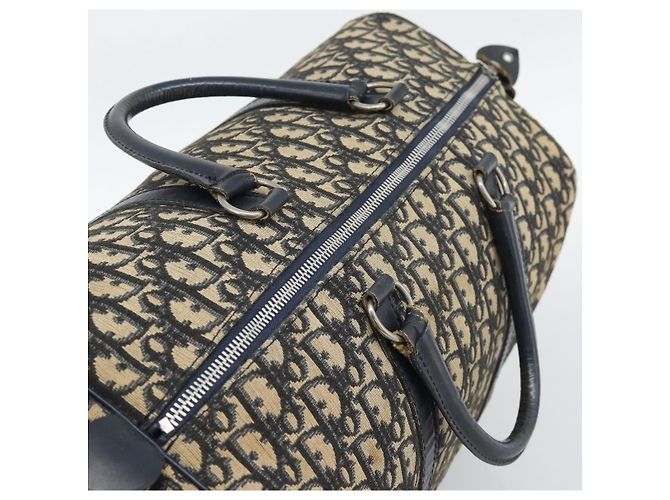 Christian Dior Trotter Canvas Boston Bag Navy Silver Auth BA14375 Silber Marineblau - Ansicht 6