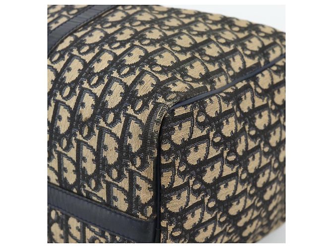 Christian Dior Trotter Canvas Boston Bag Navy Silver Auth BA14375 Silber Marineblau - Ansicht 9