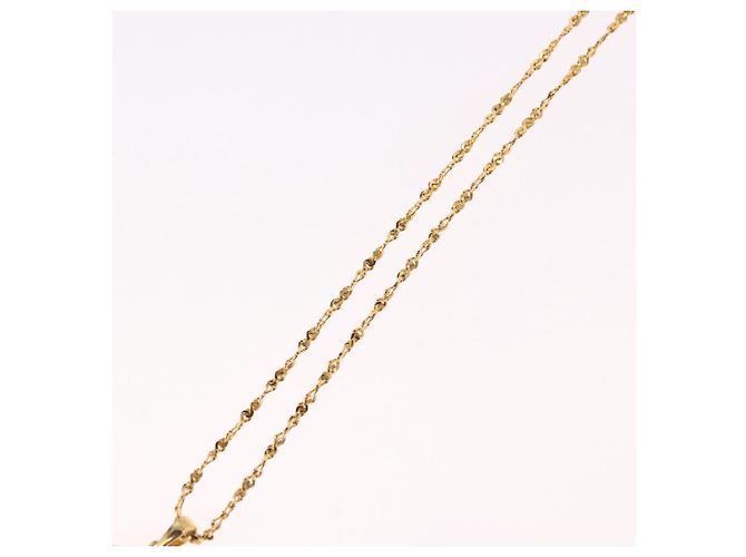 Collana SAINT LAURENT Initials Cointop Metal Gold Tone Auth SW2536 - vista 10