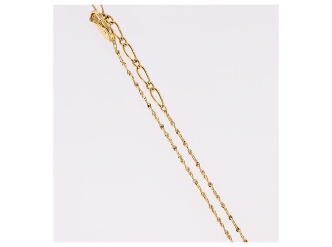 Collana SAINT LAURENT Initials Cointop Metal Gold Tone Auth SW2536 - vista 6