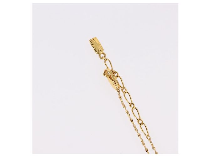 Collana SAINT LAURENT Initials Cointop Metal Gold Tone Auth SW2536 - vista 7