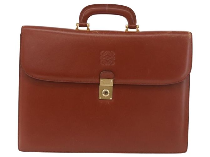 Borsa Business LOEWE in pelle marrone oro Auth bs36070 D'oro - vista 13