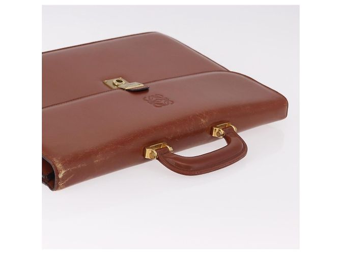 Borsa Business LOEWE in pelle marrone oro Auth bs36070 D'oro - vista 6