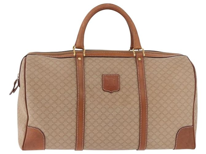 Céline Borsa CELINE Macadam Canvas PVC Beige Oro Autentica 186693 D'oro - vista 13