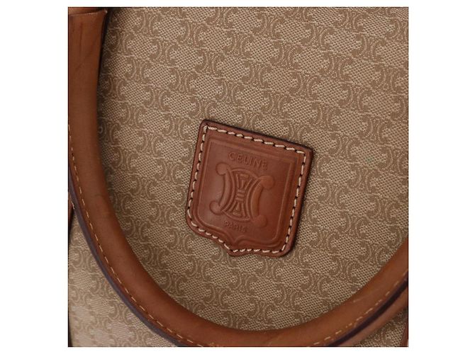 Céline Borsa CELINE Macadam Canvas PVC Beige Oro Autentica 186693 D'oro - vista 19
