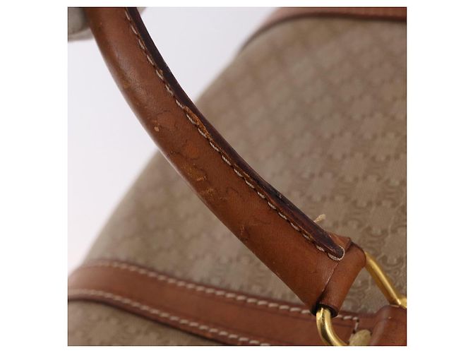 Céline Borsa CELINE Macadam Canvas PVC Beige Oro Autentica 186693 D'oro - vista 9