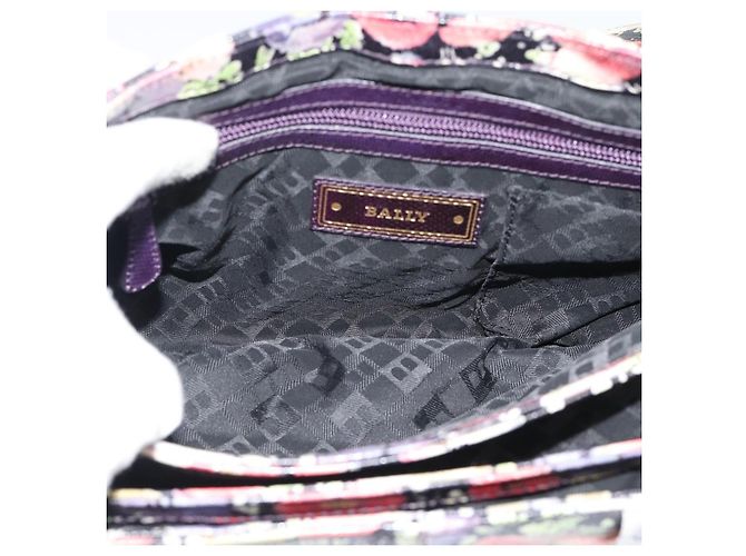 BALLY Hand Bag Leather Purple Gold Auth BA14389A Golden - view 11