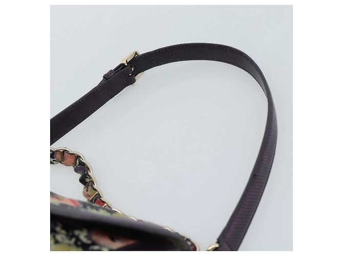 BALLY Hand Bag Leather Purple Gold Auth BA14389A Golden - view 14