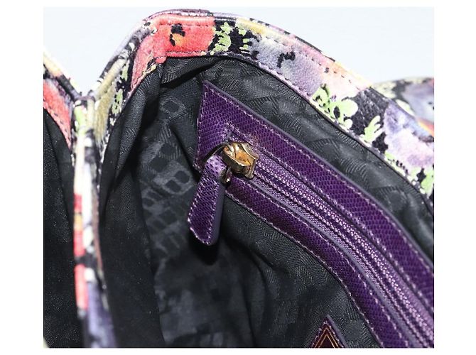 BALLY Hand Bag Leather Purple Gold Auth BA14389A Golden - view 23
