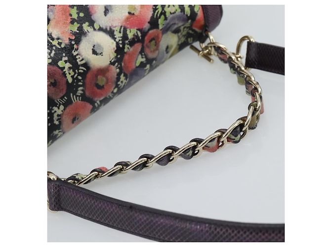 BALLY Hand Bag Leather Purple Gold Auth BA14389A Golden - view 7