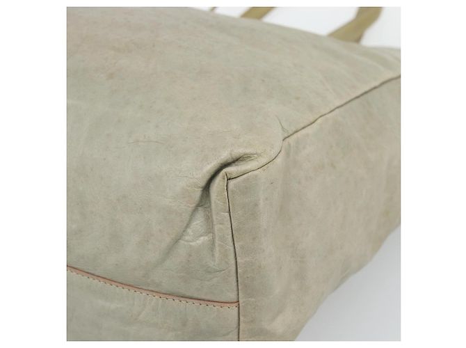 Miu Miu Tote Bag Leder Beige Silber Auth 192293 - Ansicht 16