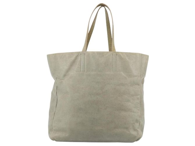 Miu Miu Tote Bag Leder Beige Silber Auth 192293 - Ansicht 2
