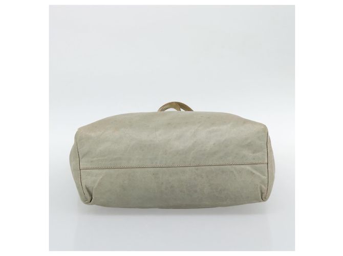 Miu Miu Tote Bag Leder Beige Silber Auth 192293 - Ansicht 5