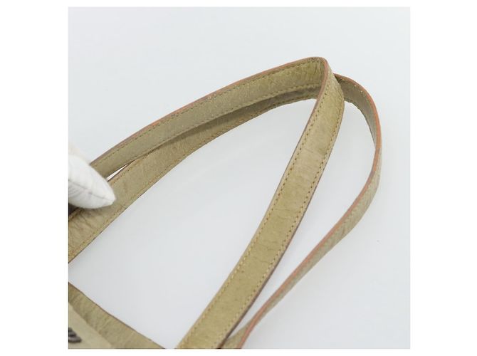 Miu Miu Tote Bag Leder Beige Silber Auth 192293 - Ansicht 8