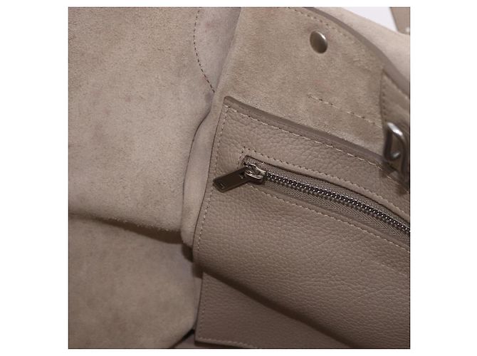 Céline CELINE Big Bag Small Hand Bag Pelle Grigio Argento Auth bs36059M Marrone - vista 23