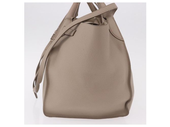 Céline CELINE Big Bag Small Hand Bag Pelle Grigio Argento Auth bs36059M Marrone - vista 3