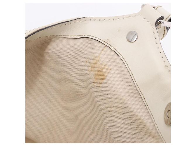 GUCCI GG Canvas Guccissima Tote Bag Leder Weiß Silber 211944 Auth ka5249 - Ansicht 11