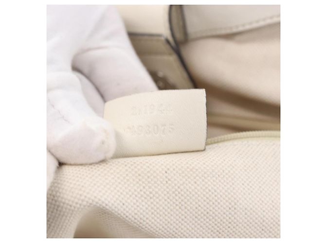 GUCCI GG Canvas Guccissima Tote Bag Leder Weiß Silber 211944 Auth ka5249 - Ansicht 12