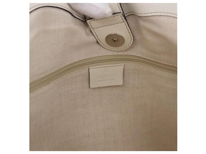 GUCCI GG Canvas Guccissima Tote Bag Leder Weiß Silber 211944 Auth ka5249 - Ansicht 19