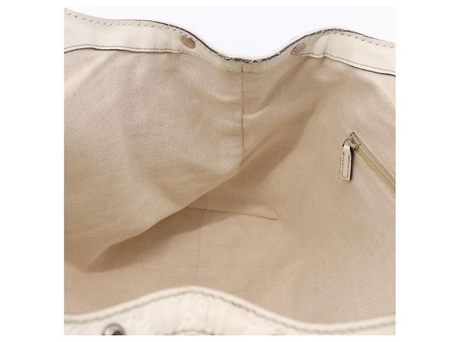 GUCCI GG Canvas Guccissima Tote Bag Leder Weiß Silber 211944 Auth ka5249 - Ansicht 21