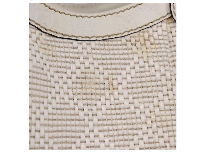 GUCCI GG Canvas Guccissima Tote Bag Leder Weiß Silber 211944 Auth ka5249 - Ansicht 3