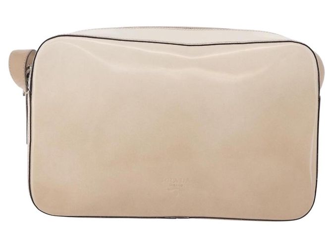 Borsa a Spalla PRADA in Pelle Avorio Argento Auth 192693A Crudo - vista 13