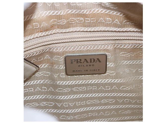 Borsa a Spalla PRADA in Pelle Avorio Argento Auth 192693A Crudo - vista 19