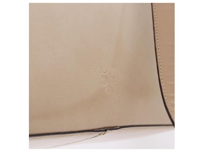 Borsa a Spalla PRADA in Pelle Avorio Argento Auth 192693A Crudo - vista 9