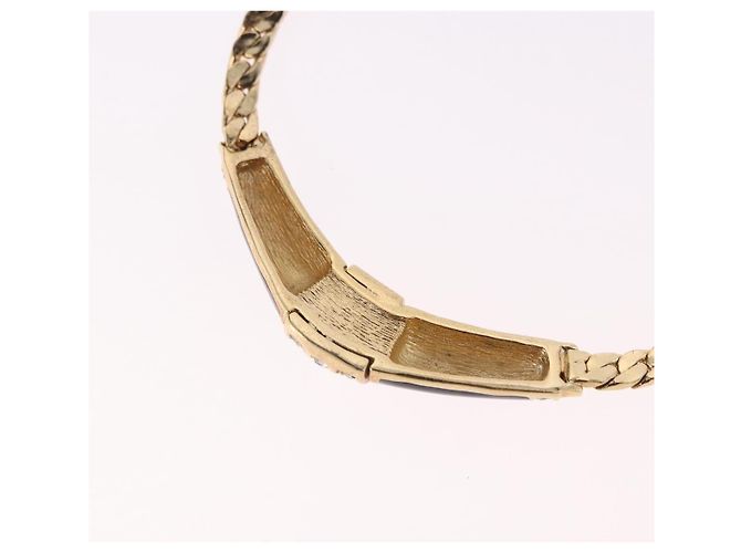 Collana Choker Christian Dior Lacquer Design Metallo Tonalità Oro Auth SW2529 - vista 10