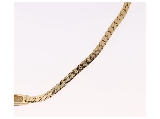 Collana Choker Christian Dior Lacquer Design Metallo Tonalità Oro Auth SW2529 - vista 11