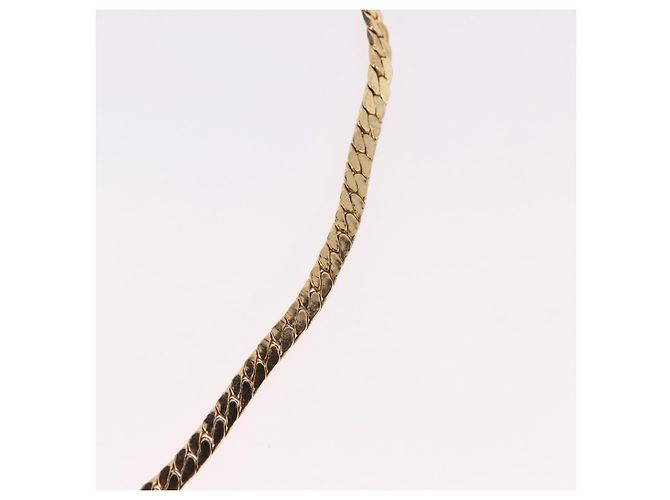 Collana Choker Christian Dior Lacquer Design Metallo Tonalità Oro Auth SW2529 - vista 12