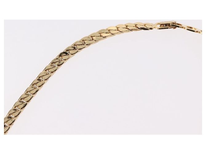 Collana Choker Christian Dior Lacquer Design Metallo Tonalità Oro Auth SW2529 - vista 14