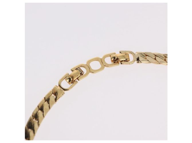 Collana Choker Christian Dior Lacquer Design Metallo Tonalità Oro Auth SW2529 - vista 6